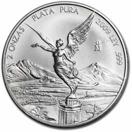 Mexico 2 oz SILVER LIBERTAD 2007 bu