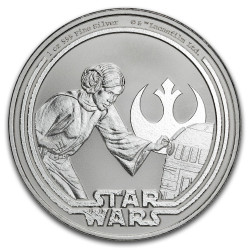 1 oz silver STAR WARS 2025 LUKE PRINCESS LEIA $2 BU