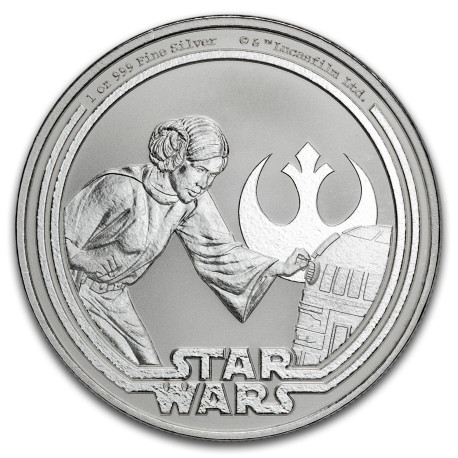 1 oz silver STAR WARS 2025 LUKE SKYWALKER $2 BU