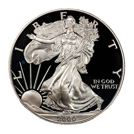 1 oz silver U.S. Silver EAGLE 2000 $1 bu in capsule