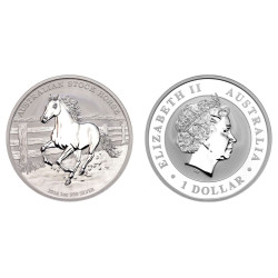 1 oz silver AUSTRALIAN STOCK HORSE 2014 BU