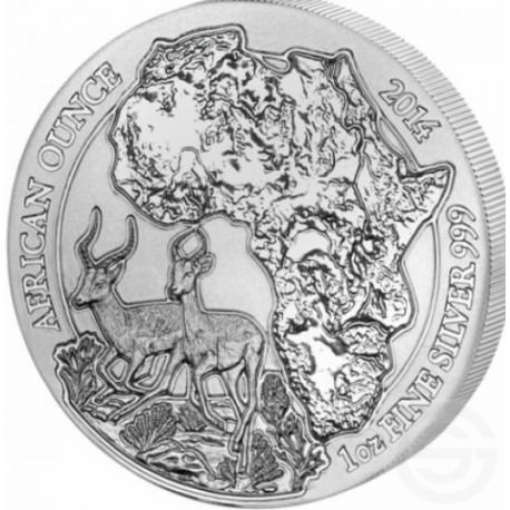 1 oz ARGENT RWANDA ANTELOPE 2014