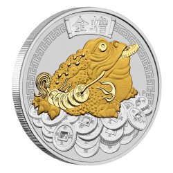 Money Toad 2018 1oz Silver Gilded Coin Feng Shui
