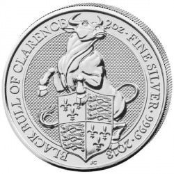 2 oz silver QUEEN'S BEAST 2018 BLACK BULL OF CLARENCE