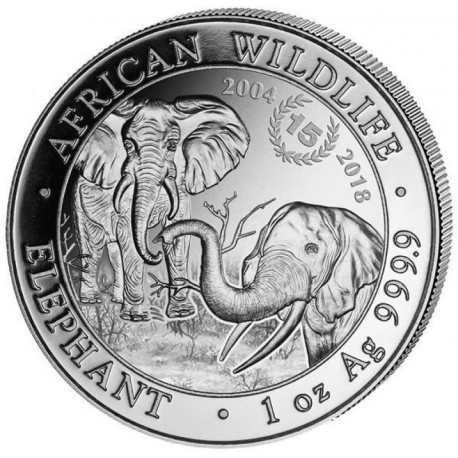 1 oz silver SOMALIA ELEPHANT 2018 Privy Dog