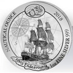 1 oz SILVER RWANDA NAUTICAL HMS Endeavour 2018 PP + COA