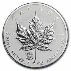 1 oz silver Maple leaf 2012 Privy Dragon BU $5 Reverse proof