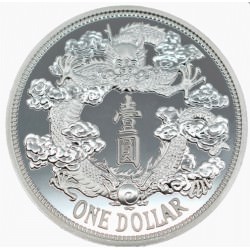1 oz silver CHINA KIANGNAN DRAGON DOLLAR - 7 MACE & 2 CANDAREENS 2018