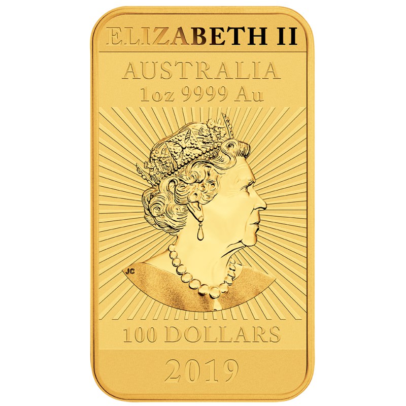 Perth Mint 1 oz RECTANGLE DRAGON $100 BAR 2019 GOLD ...