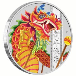 Chinese New Year Dragon 2018 1oz Silver Coin - 2de draak van de serie